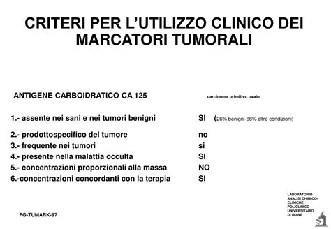 PPT RUOLO DEI MARCATORI TUMORALI NELLA PRATICA CLINICA PowerPoint