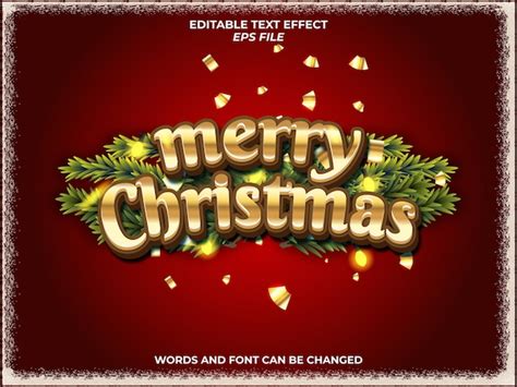 Premium Vector Merry Christmas Text Effect With Color Gold