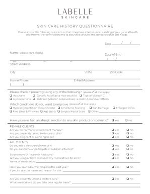 Fillable Online Labelle Skincare Client Consent Form Fax Email Print