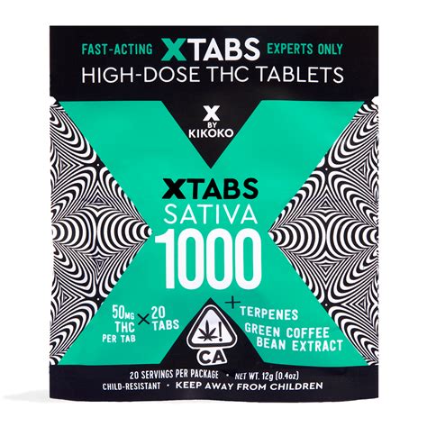 XTabs Sativa 20pk 1000mg KIKOKO Tablets Jane