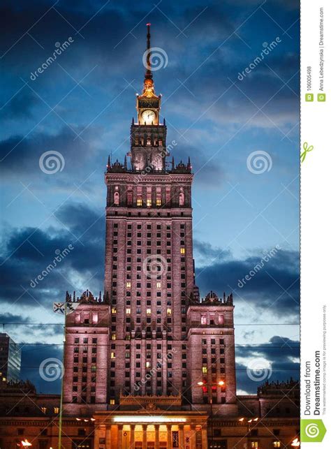 Palace of Culture and Science in Warsaw, Poland Editorial Stock Photo - Image of polska, street ...