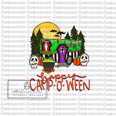 Happy Camp O Ween Halloween Camper Png Spooky Camper Digital