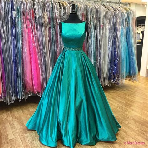 A Line Beadings Green Sleeveless Stunning Prom Dress Pd20185650 Formal