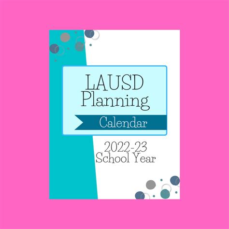 Revised Lausd 2022 2023 Academic Planner Calendar Etsy Uk