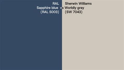 Ral Sapphire Blue Ral 5003 Vs Sherwin Williams Worldly Gray Sw 7043