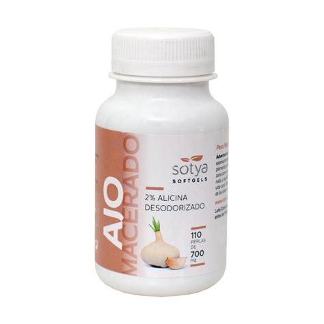 Ajo Macerado Sotya 110 Cáps 700 mg mantener los niveles de