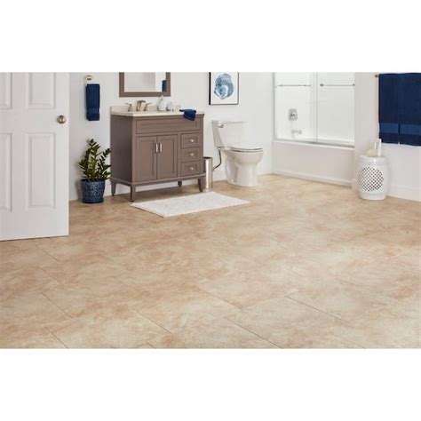 Trafficmaster Portland Stone Beige In X In Glazed Ceramic Floor