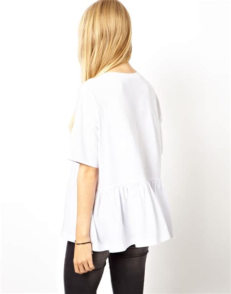 Lyst Asos Oversized Smock T Shirt In White