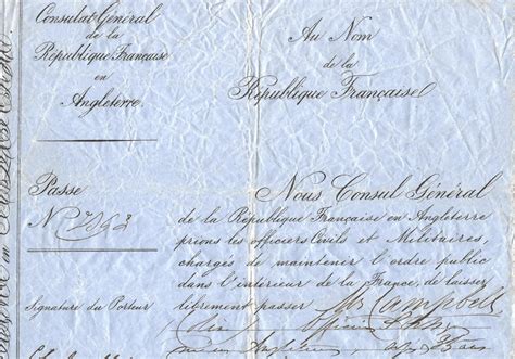 1852 French consular passport - Our Passports