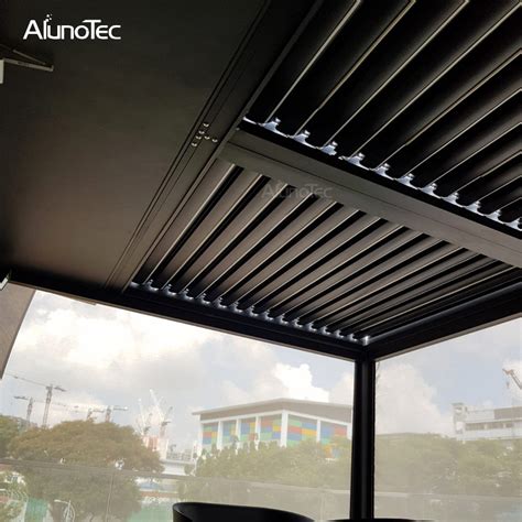 Unique Design Motorized Bioclimatic Pergola Louver Blade Roof System