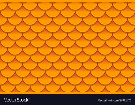 Seamless Pattern Of Colorful Orange Fish Scales Vector Image