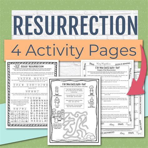 Jesus Resurrection Activity Pages Easter Story Worksheets for Kids ...