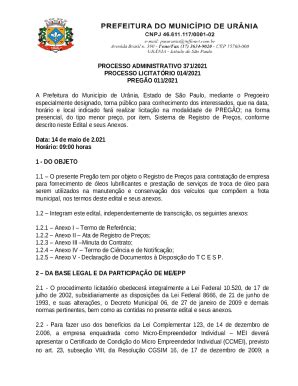 AVISO DE LICITAO PREGO ELETRNICO N 003 Doc Template PdfFiller