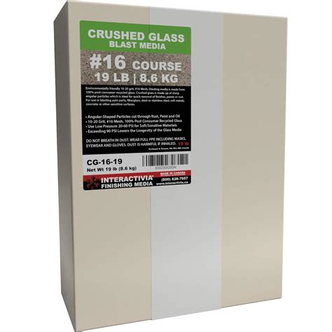 10 20 Grit 16 Crushed Glass Abrasive 19 Lb Or 8 6 Kg Blasting Abrasive Media Extra