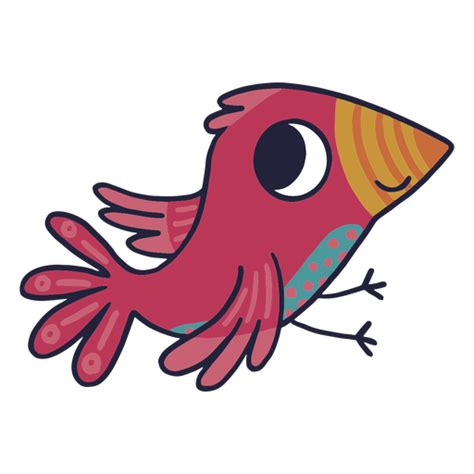 Diseño PNG Y SVG De Pájaro Exótico De Dibujos Animados Lindo Para Camisetas