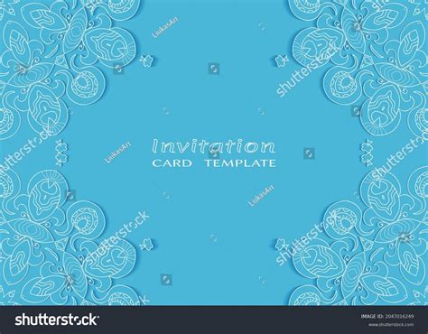 Invitation Card Template Frame Border Doodle Stock Vector Royalty Free