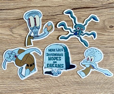 Squidward Meme Sticker Set Matte Vinyl Stickers Standard Etsy