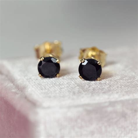 Black Spinel Earrings Black Spinel Stud Earrings