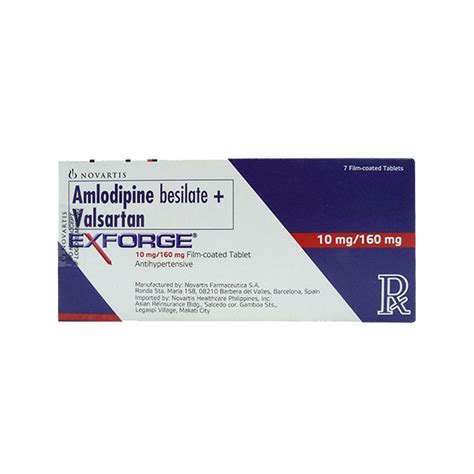 EXFORGE HCT Amlodipine Besilate Valsartan Hydrochlorothiazide 10mg