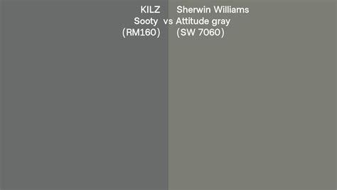 KILZ Sooty RM160 Vs Sherwin Williams Attitude Gray SW 7060 Side By