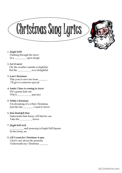 christmas lyrics song and nursery rh Deutsch DAF Arbeitsblätter pdf doc