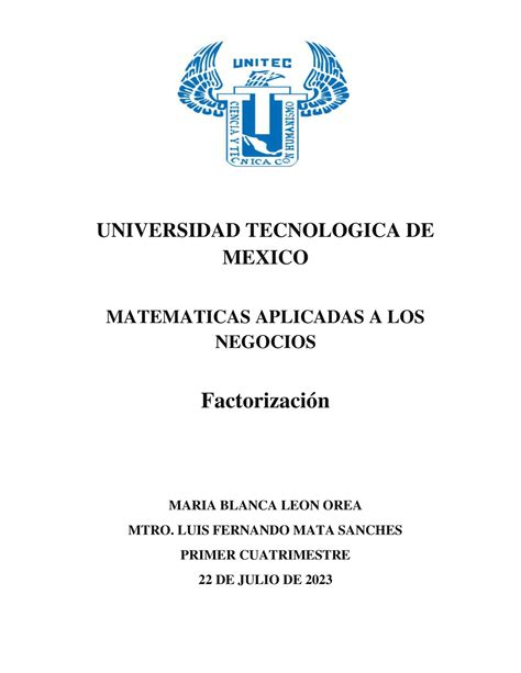 ENTREGABLE 1 MATEMATICAS APLICADAS A LOS NEGOCIOS UNIVERSIDAD