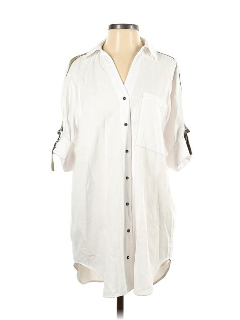 Zara Ivory Long Sleeve Button Down Shirt Size Xs 60 Off Thredup