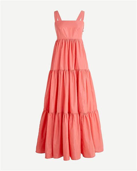 J Crew Tiered Maxi Dress In Taffeta For Women