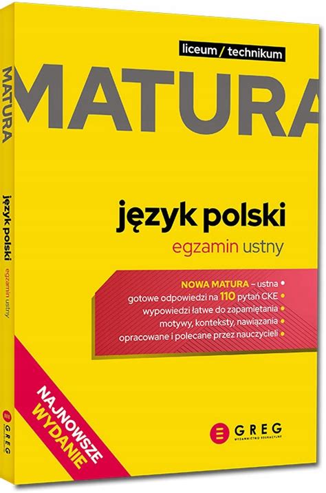 Matura Polski Ustny Nowa Formu A Pyta Cke