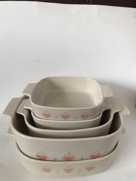 Corningware Forever Yours Pattern Casserole Baking Dishes Qt Etsy