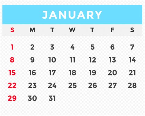 Hd January Calendar Transparent Png Citypng