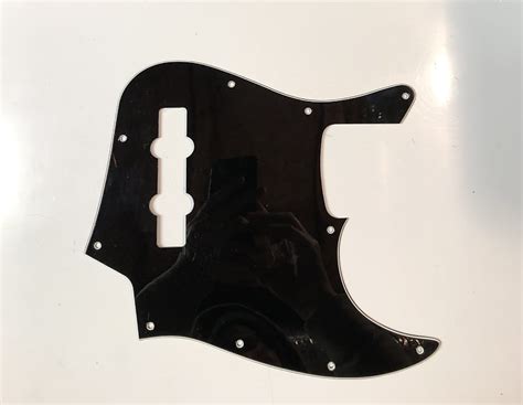 Jazz J Bass Style 3 Ply Pickguard Black Reverb