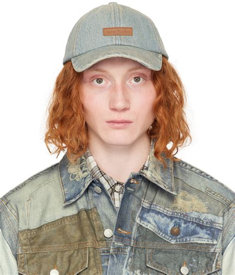 Acne Studios Blue Patch Denim Cap Ssense