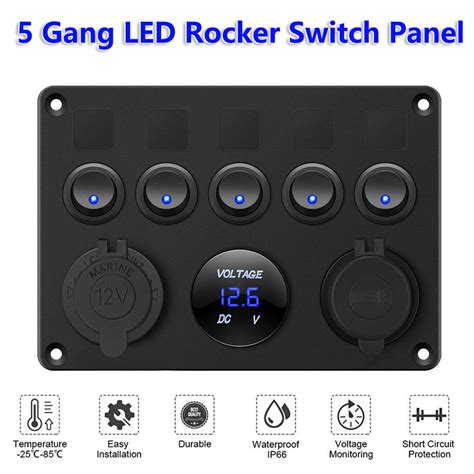 Gang V V Inline Fuse Box Led Switch Panel Dual Usb Car Boat Truck