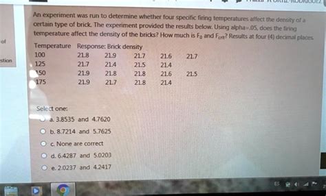 SOLVED An Experiment Was Run To Determine Whether Four Specific Firing