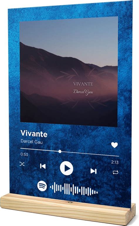 Songr Spotify Muziek Bordje Vivante Darcel Gau 20x30 Blauw