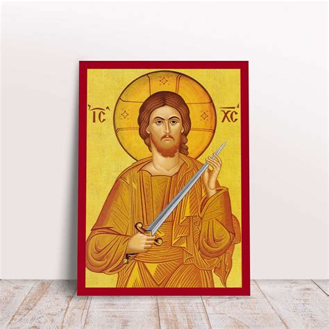 Jesus Christ With Sword Byzantine Icons Art