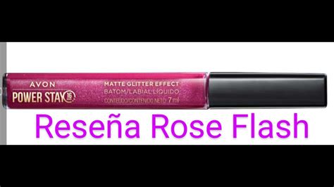 Reseña Avon Labial Power Stay Mate Glitter Rose Flash YouTube