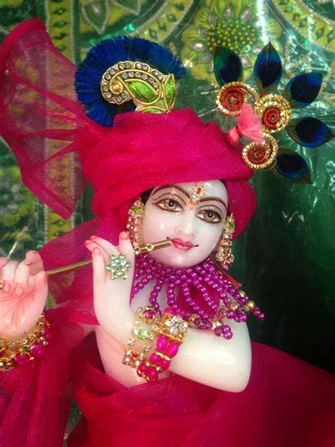 Cute Kanha Ji Lord Krishna In Red Dress