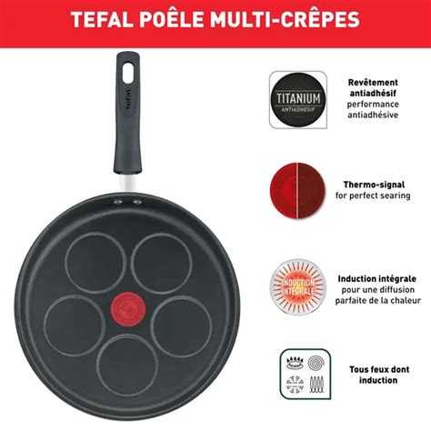 Tefal Poêle pour 5 mini crêpes 27cm E2360014 Livré demain Krëfel