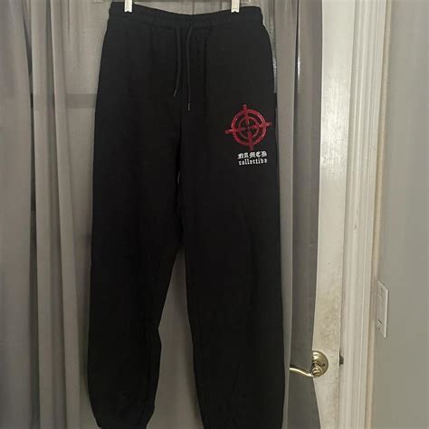 Named Collective Womens Black And Red Joggers Tracksuits Depop