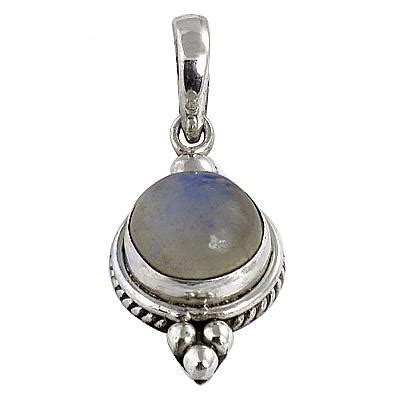 Golden Silver Pendant Rainbow Moonstone Gemstone Pendant Size