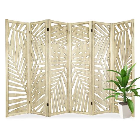 Hofitlead Panel Wood Folding Room Divider Ft Tall Wood Screen