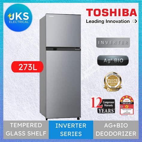 Toshiba 273L Inverter 2 Doors Refrigerator GR B31MU SS Ag BIO