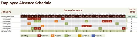 Employee Absence Schedule Excel 2023 - IMAGESEE