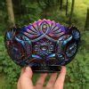 Antique Imperial Electric Purple Blaze Carnival Glass Bowl Carnival Glass