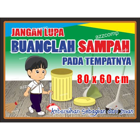 Jual Poster Pendidikan Buanglah Sampah Pada Tempatnya Plus Bingkai 80 X