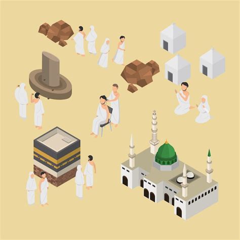 Illustration Isom Trique Du P Lerinage Musulman Hajj Sur Infographie