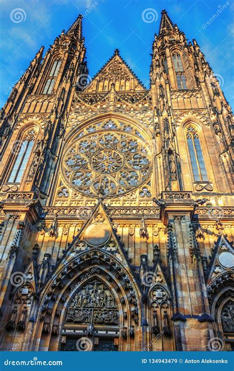 St Vitus Cathedral Exterior Prague Castle Czech Republic Stock Image