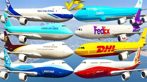 GTA V Civil Aircraft Plane Pack VS Every Boeing 747 Cargo Airplanes